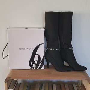 Nine West Black Heeled Boots 6.5